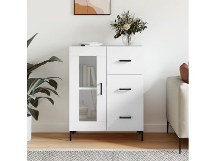 vidaXL Komoda biela 69,5x34x90 cm kompozitné drevo