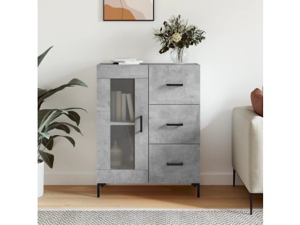 vidaXL Komoda betónovo sivá 69,5x34x90 cm kompozitné drevo