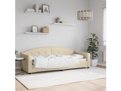 vidaXL Posteľný rám krémový 80x200 cm látka