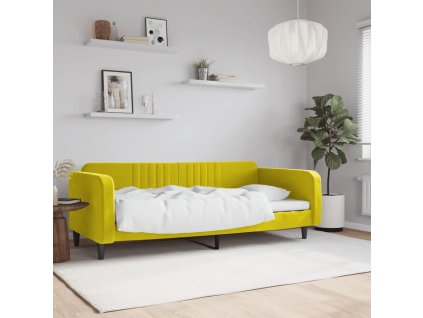 vidaXL Denná posteľ žltá 90x200 cm zamat