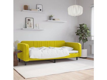 vidaXL Denná posteľ žltá 100x200 cm zamat