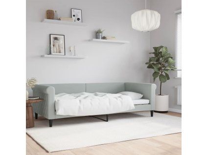 vidaXL Denná posteľ bledosivá 90x200 cm zamat