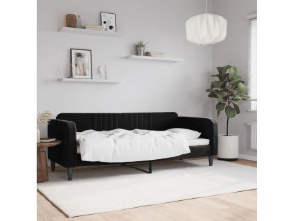 vidaXL Denná posteľ čierna 80x200 cm zamat