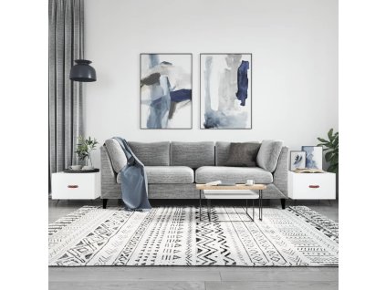 vidaXL Konferenčné stolíky 2 ks lesklé biele 50x50x40 cm kompoz. drevo