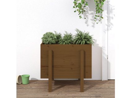 vidaXL Záhradný kvetináč medovo-hnedý 62x50x57 cm borovicový masív