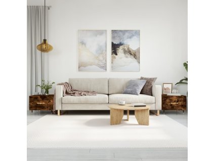 vidaXL Konferenčné stolíky 2 ks dymový dub 50x50x40cm kompozitné drevo