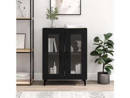 vidaXL Komoda čierna 69,5x34x90 cm kompozitné drevo