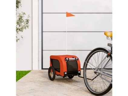 vidaXL Príves na bicykel pre psa oranžovo čierny látka oxford a železo