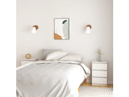 vidaXL Nočné stolíky 2 ks biele 40x29,5x64 cm borovicový masív