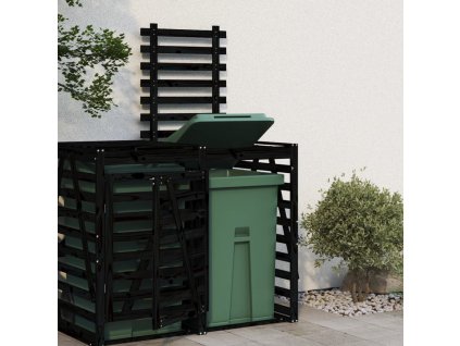 vidaXL Predĺženie ma úložný box na odpadkový kôš čierne mas. borovica