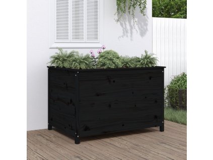 vidaXL Záhradný vyvýšený záhon čierny 119,5x82,5x78cm masívna borovica