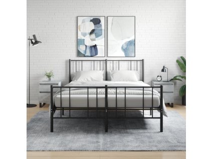 vidaXL Nočné stolíky 2 ks betónové sivé 40x35x50 cm kompozitné drevo