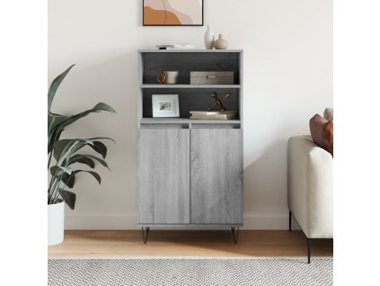 vidaXL Vysoká skrinka sivý dub sonoma 60x36x110 cm spracované drevo
