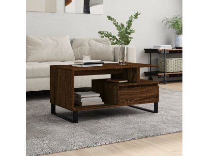 vidaXL Konferenčný stolík hnedý dub 90x49x45 cm spracované drevo