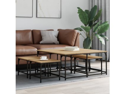 vidaXL Zasúvacie konferenčné stolíky 5 ks dub sonoma kompozitné drevo