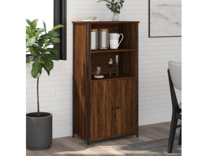 vidaXL Vysoká skrinka hnedý dub 62x36x121,5 cm kompozitné drevo