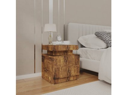vidaXL Nočný stolík údený dub 45x35x52 cm drevotrieska