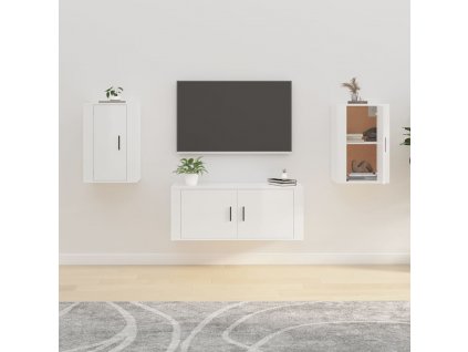 vidaXL Nástenné TV skrinky 2 ks lesklé biele 40x34,5x60 cm