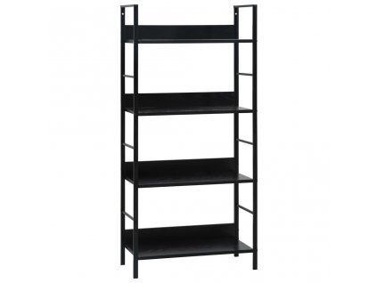 vidaXL Knižnica so 4 policami čierna 60x27,6x124,5 cm drevotrieska
