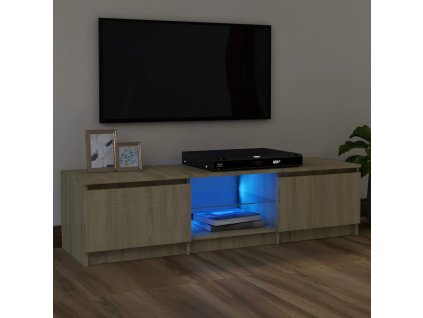 vidaXL TV skrinka s LED svetlami dub sonoma 120x30x35,5 cm