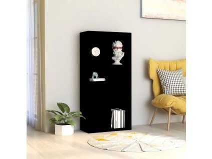 vidaXL Knižnica, čierna 50x25x106 cm, kompozitné drevo