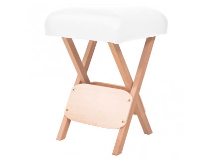 vidaXL Skladacia masérska stolička, 12 cm sedadlo, biela