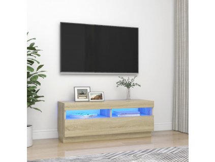 vidaXL TV skrinka s LED svetlami dub sonoma 100x35x40 cm