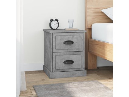 vidaXL Nočné stolíky 2 ks betónovo sivé 39x39x47,5 cm spracované drevo