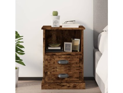 vidaXL Nočný stolík dymový dub 43x36x60 cm