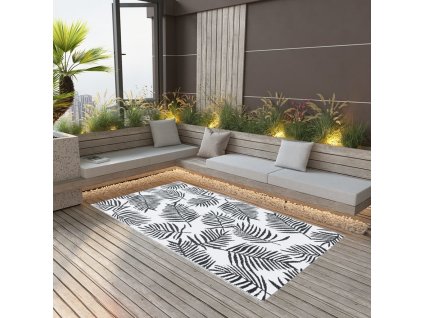 vidaXL Vonkajší koberec bielo-čierny 190x290 cm PP