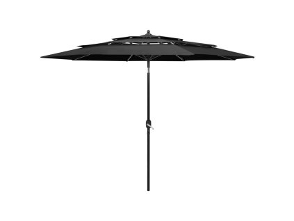 vidaXL 3-stupňový slnečník s hliníkovou tyčou antracitový 3 m