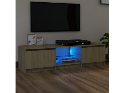 vidaXL TV skrinka s LED svetlami dub sonoma 140x40x35,5 cm