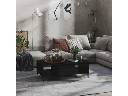 vidaXL Konferenčný stolík lesklý čierny 103,5x60x35 cm drevotrieska