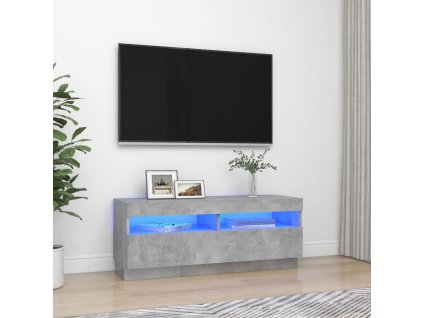 vidaXL TV skrinka s LED svetlami betónová sivá 100x35x40 cm