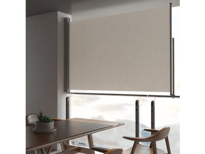 vidaXL Zaťahovacia bočná markíza na terasu 160x300 cm, krémová