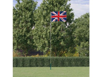 vidaXL Vlajka Veľkej Británie a tyč 5,55 m hliník