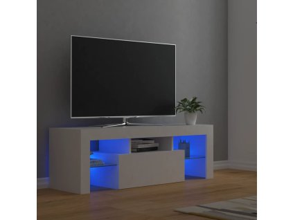 vidaXL TV skrinka s LED svetlami biela 120x35x40 cm