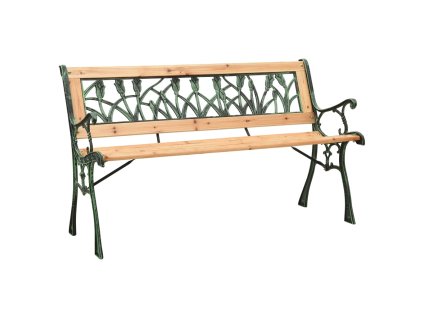 vidaXL Záhradná lavička 122 cm liatina a jedľové drevo