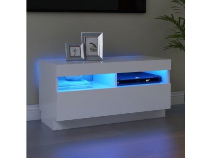 vidaXL TV skrinka s LED svetlami biela 80x35x40 cm