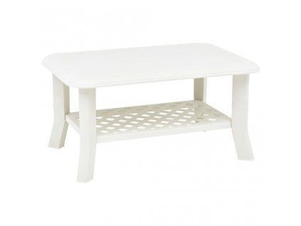 vidaXL Konferenčný stolík, biely 90x60x46 cm, plast