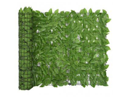 vidaXL Balkónová markíza so zelenými listami 400x100 cm