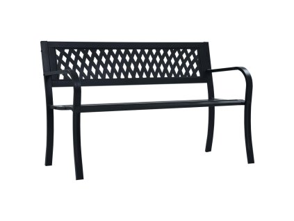 vidaXL Záhradná lavička 125 cm, čierna, oceľ