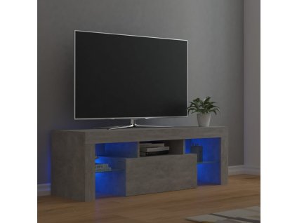 vidaXL TV skrinka s LED svetlami betónová sivá 120x35x40 cm