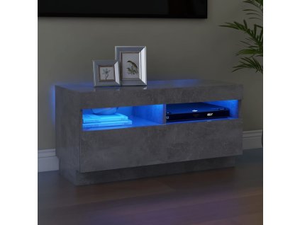 vidaXL TV skrinka s LED svetlami betónovo-sivá 80x35x40 cm