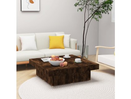 vidaXL Konferenčný stolík dymový dub 90x90x28 cm spracované drevo