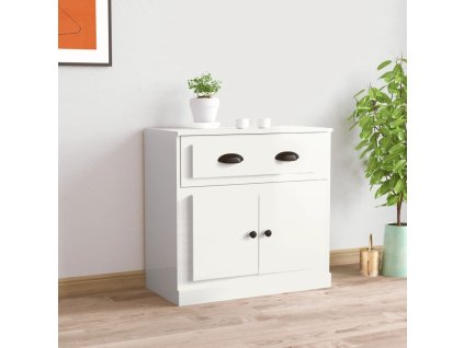 vidaXL Komoda lesklá biela 70x35,5x67,5 cm spracované drevo