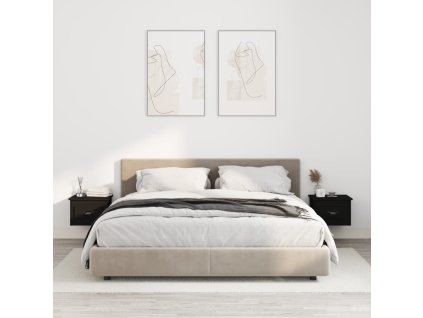 vidaXL Nástenné nočné stolíky 2 ks čierne 41,5x36x28cm