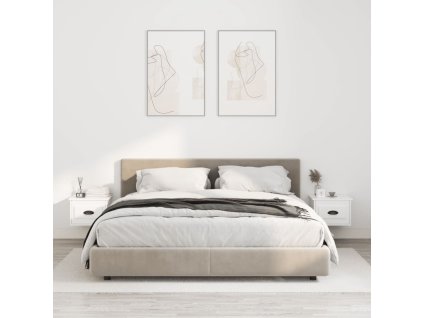 vidaXL Nástenné nočné stolíky 2 ks lesklé biele 41,5x36x28cm