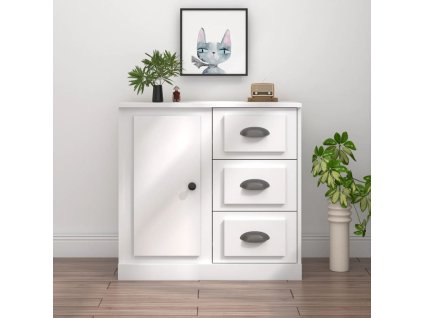 vidaXL Komoda biela 70x35,5x67,5 cm spracované drevo