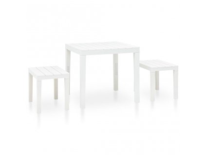 vidaXL Záhradný stôl s 2 lavičkami plastový biely